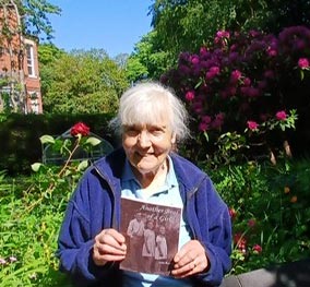 Jane Baxter with book Jane Baxter with book